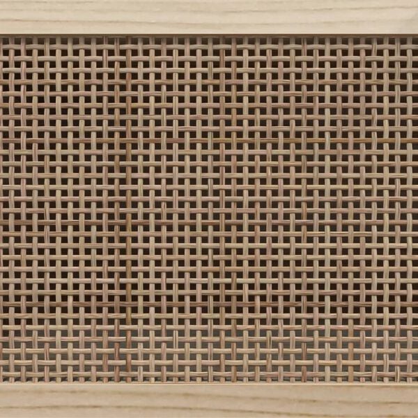 vidaXL Έπιπλο Τηλεόρασης Μαύρο 80x30x40 εκ. Μασίφ Πεύκο & Φυσικό Ρατάν