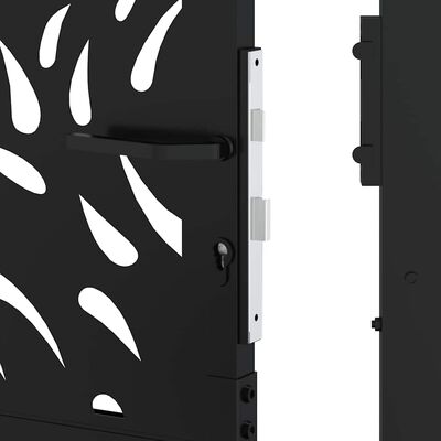 vidaXL Πύλη κήπου Μαύρη 105x106 cm Ατσάλινη φλόγα σχεδιασμού