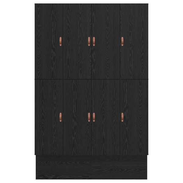 vidaXL Κρεβάτι αποθήκευσης Μαύρη Δρυς 140x190 εκ