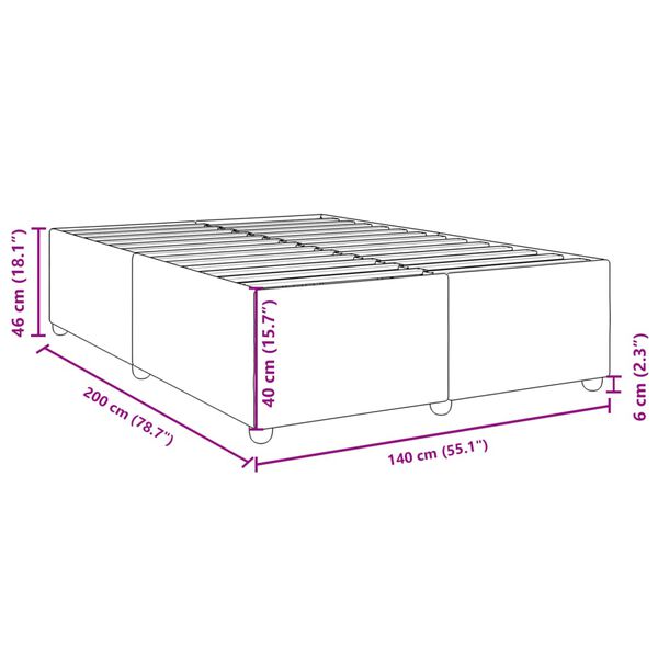 vidaXL Σκελετός Κρεβατιού Χωρίς Στρώμα Taupe 140x200 εκ. Υφασμάτινο