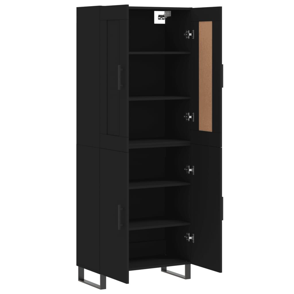 vidaXL Ντουλάπι Μαύρο 69,5x34x180 εκ. από Επεξεργασμένο Ξύλο