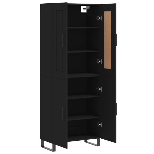 vidaXL Ντουλάπι Μαύρο 69,5x34x180 εκ. από Επεξεργασμένο Ξύλο