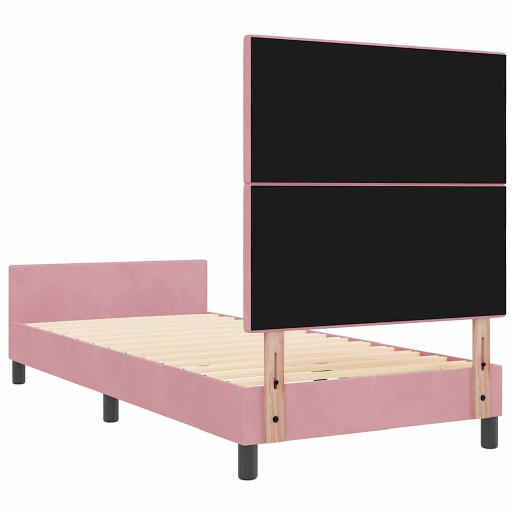 vidaXL Σκελετός Κρεβατιού με κεφαλάρι Ροζ 80 x 200 cm Βελούδο