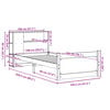 vidaXL Κρεβάτι Βιβλιοθήκη Χωρίς Στρώμα 100x200 εκ Μασίφ Ξύλο Πεύκου