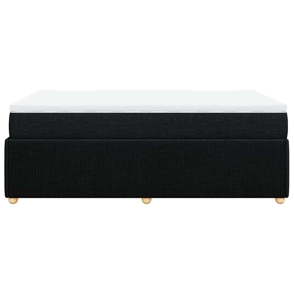 vidaXL Κρεβάτι Boxspring με Στρώμα Μαύρο 120x200 εκ. Υφασμάτινο