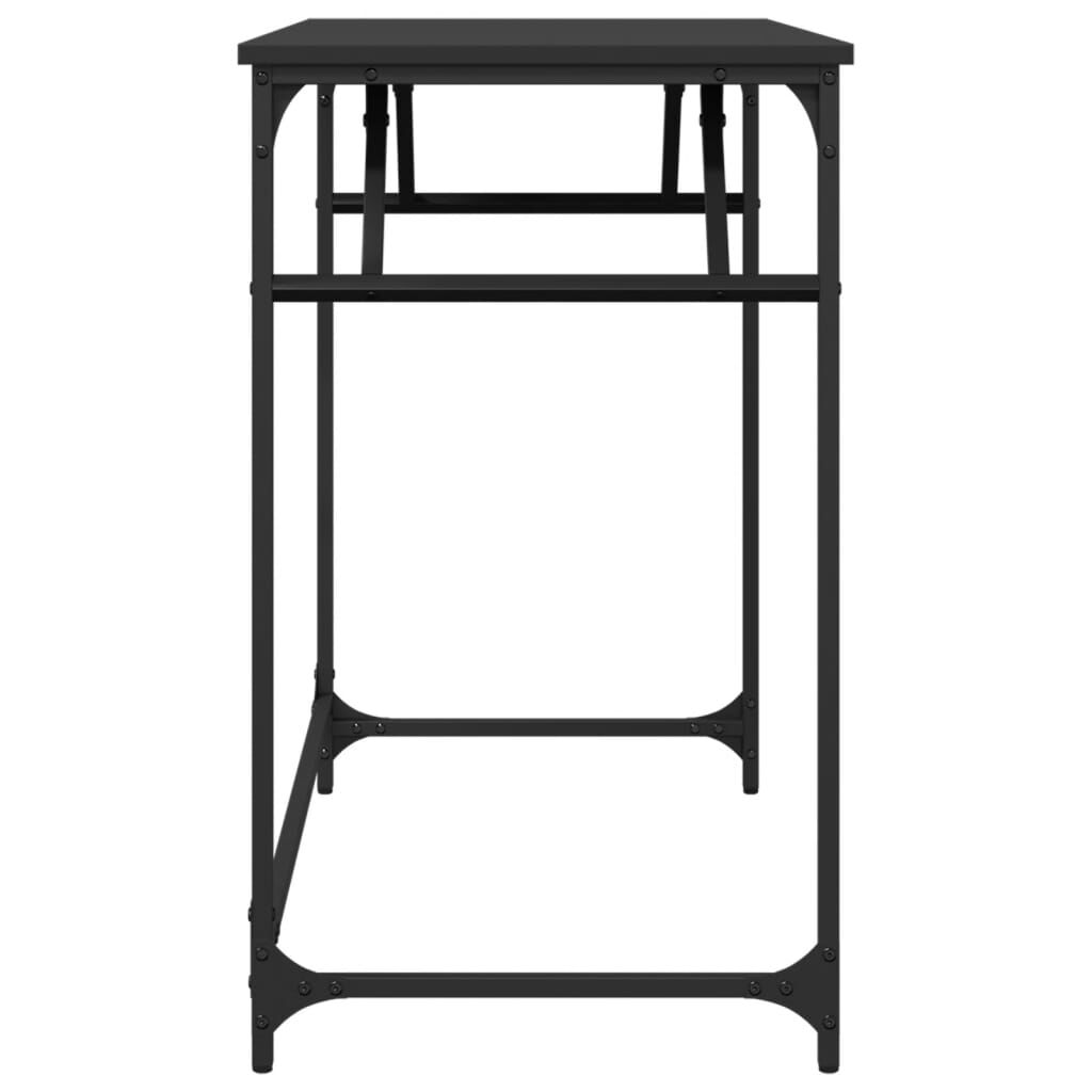 vidaXL Γραφείο Μαύρο 100x45x76 εκ. Επεξ. Ξύλο/Ατσάλι Ηλ. Βαφή Πούδρας