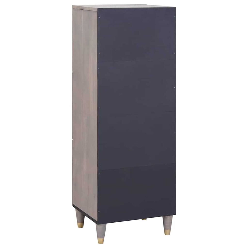 vidaXL Highboard Γκρι και Χρυσό 40 x 33.5 x 110 εκ Μασίφ ξύλο μάνγκο