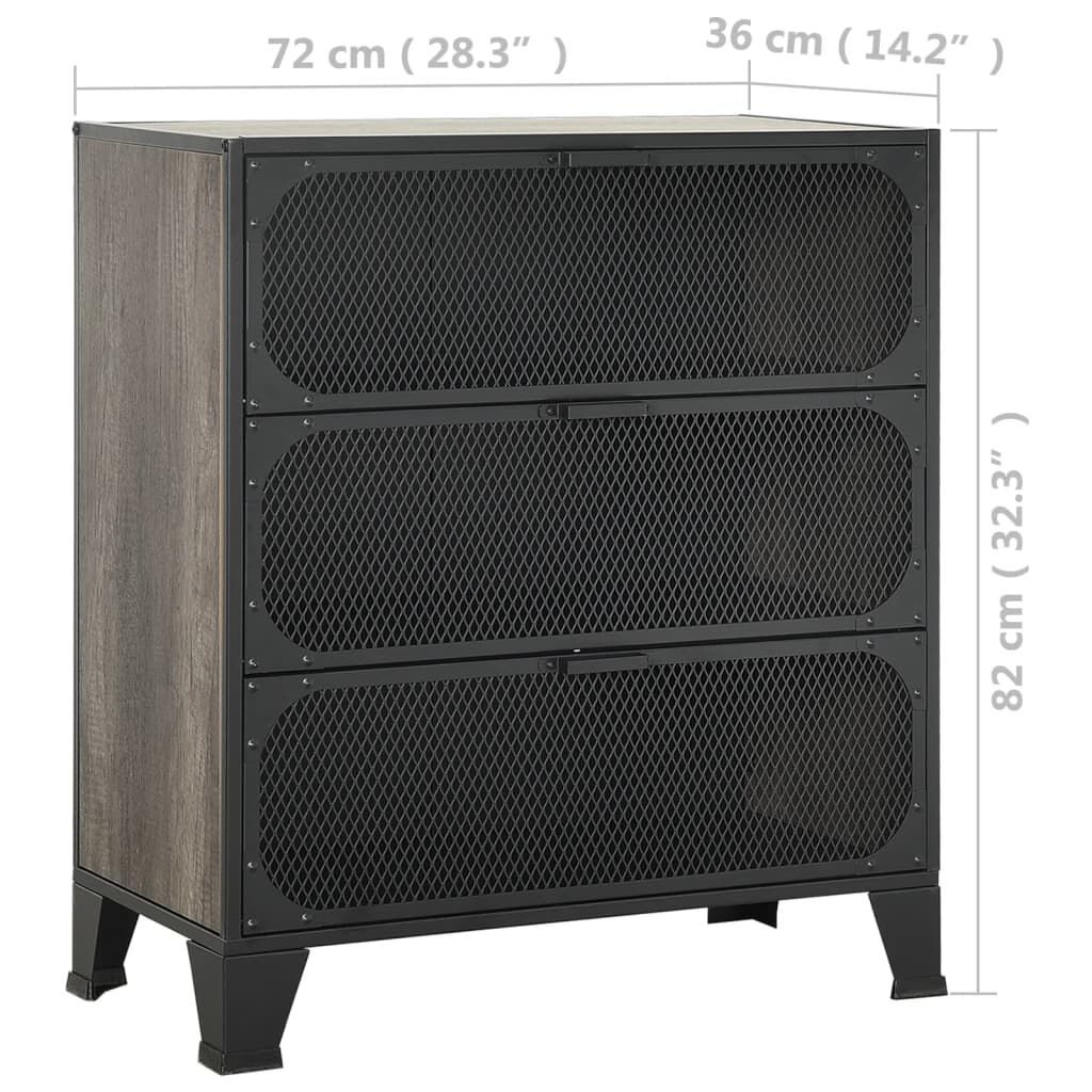 vidaXL Ντουλάπια Αποθήκευσης 2 τεμ. Γκρι 72 x 36 x 82 εκ. Μέταλλο/MDF
