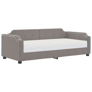 vidaXL Καναπές Κρεβάτι με Στρώμα Taupe 90 x 200 εκ. Υφασμάτινο
