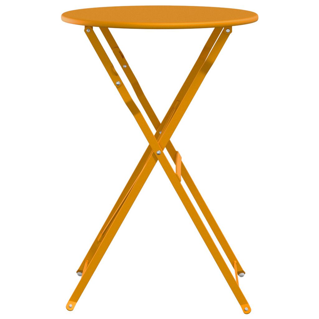 vidaXL Τραπέζι Bistro Πτυσσόμενο Μουσταρδί Ø50x71 εκ. Κατασκευασμένο από Ατσάλι με επιστρώσεις σκόνης