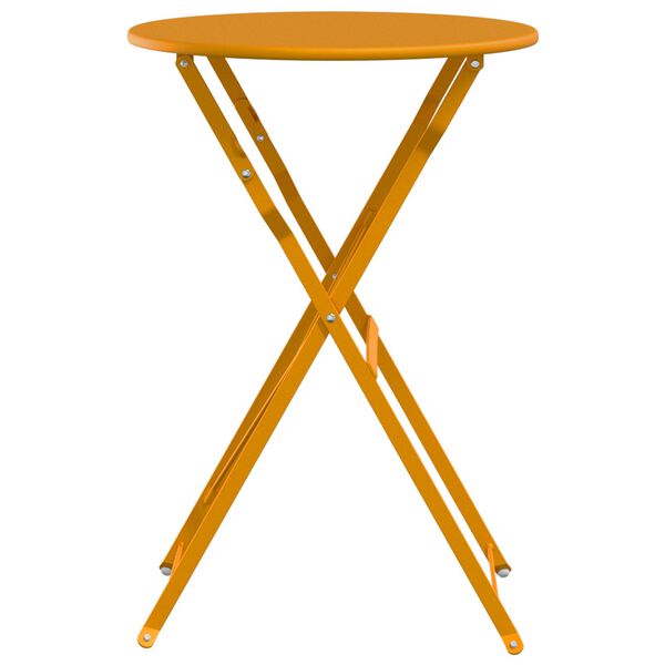 vidaXL Τραπέζι Bistro Πτυσσόμενο Μουσταρδί Ø50x71 εκ. Κατασκευασμένο από Ατσάλι με επιστρώσεις σκόνης