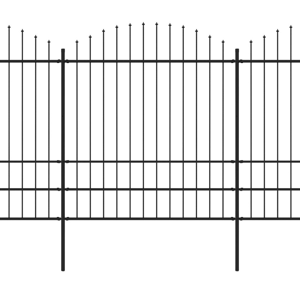 vidaXL Κάγκελα Περίφραξης με Λόγχες Μαύρα (1,75-2) x 1,7 μ. Ατσάλινα