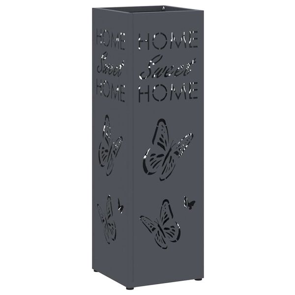 vidaXL Σχέδιο & βάση αποθήκευσης Ανθρακί 15.5 x 15.5 x 49 εκ Μέταλλο