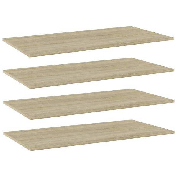 vidaXL Ράφια Βιβλιοθήκης 4 τεμ. Sonoma Δρυς 80x20x1,5 εκ. Μοριοσανίδα
