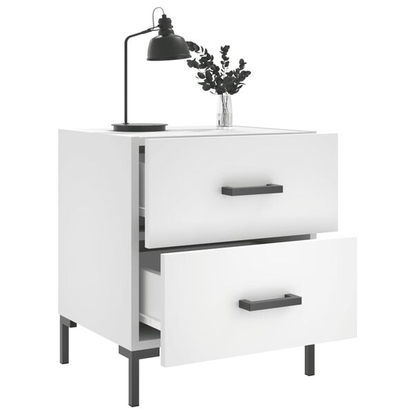 vidaXL Κομοδίνο Λευκό 40 x 35 x 47,5 εκ. από Επεξεργασμένο Ξύλο