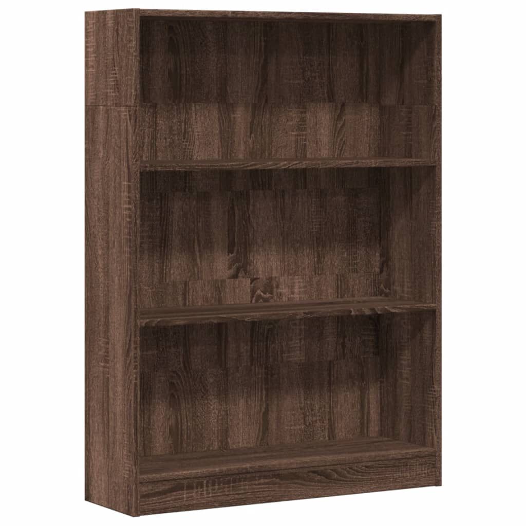 vidaXL Βιβλιοθήκη Καφέ Δρυς 80x24x109 εκ. από Επεξεργασμένο Ξύλο