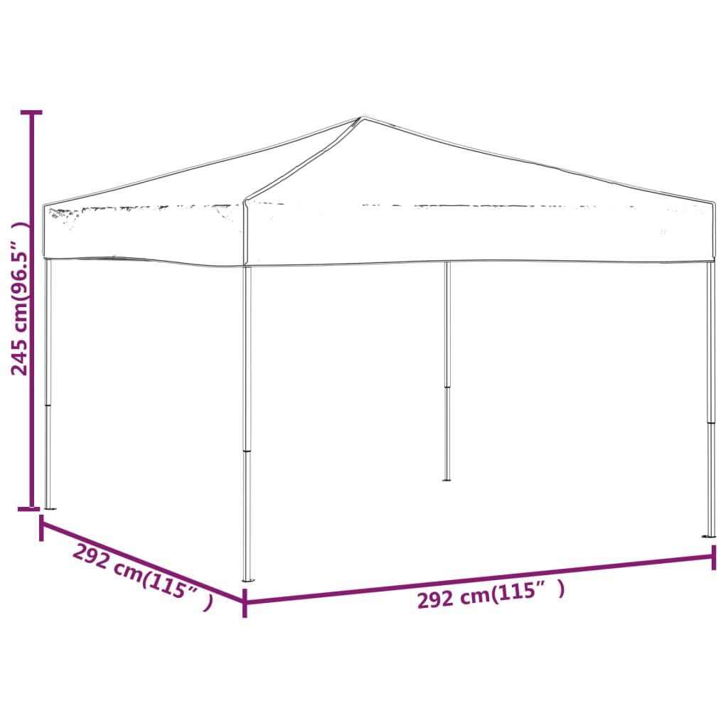 vidaXL Τέντα Εκδηλώσεων Πτυσσόμενη Taupe 3 x 3 μ.