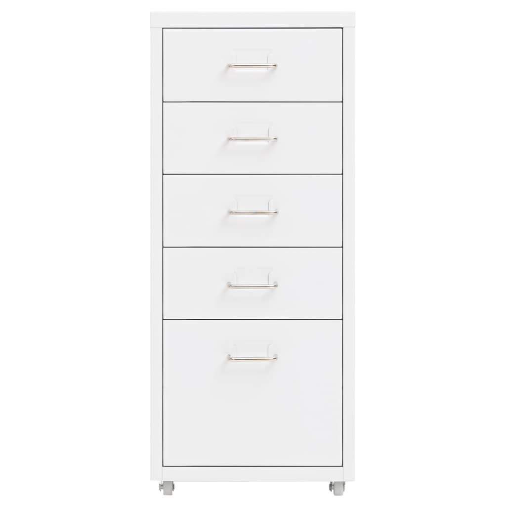 vidaXL Αρχειοθήκη Φορητή Λευκή 28 x 41 x 69 εκ. Μεταλλική