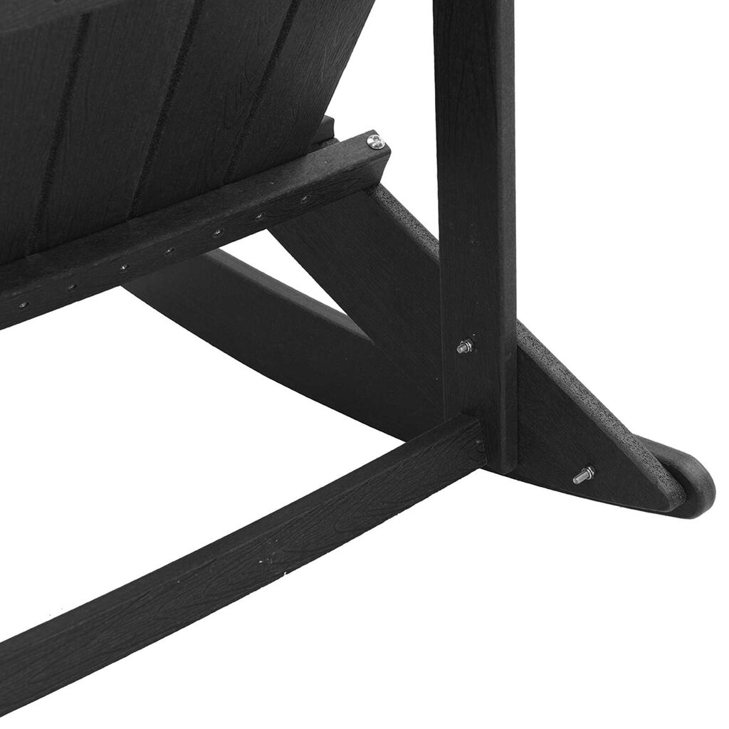 vidaXL Κουνιστή Καρέκλα Adirondack Μαύρη 73.5x92x90 εκ. HDPE