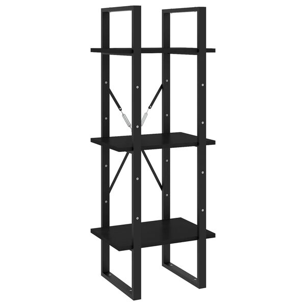 vidaXL Βιβλιοθήκη με 5 Ράφια Μαύρη 40 x 30 x 175 εκ. από Ξύλο Πεύκου