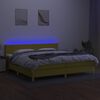 vidaXL &Kappa;&rho;&epsilon;&beta;ά&tau;&iota; Boxspring &mu;&epsilon; &Sigma;&tau;&rho;ώ&mu;&alpha; & LED &Pi;&rho;ά&sigma;&iota;&nu;&omicron; 200x200 &epsilon;&kappa; &Upsilon;&phi;&alpha;&sigma;&mu;ά&tau;&iota;&nu;&omicron;