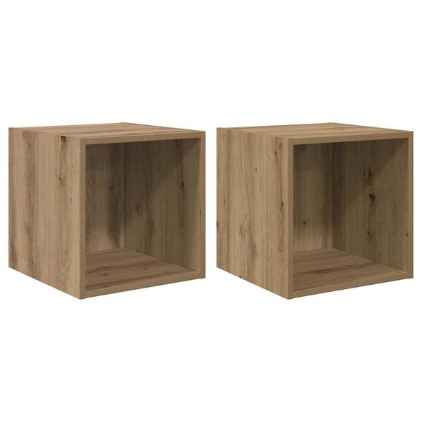 vidaXL &Nu;&tau;&omicron;&upsilon;&lambda;ά&pi;&alpha; &Tau;&omicron;ί&chi;&omicron;&upsilon; &mu;&epsilon; &rho;ά&phi;&iota; 2 pcs Artisan Oak 37 x 37 x 37 &epsilon;&kappa;
