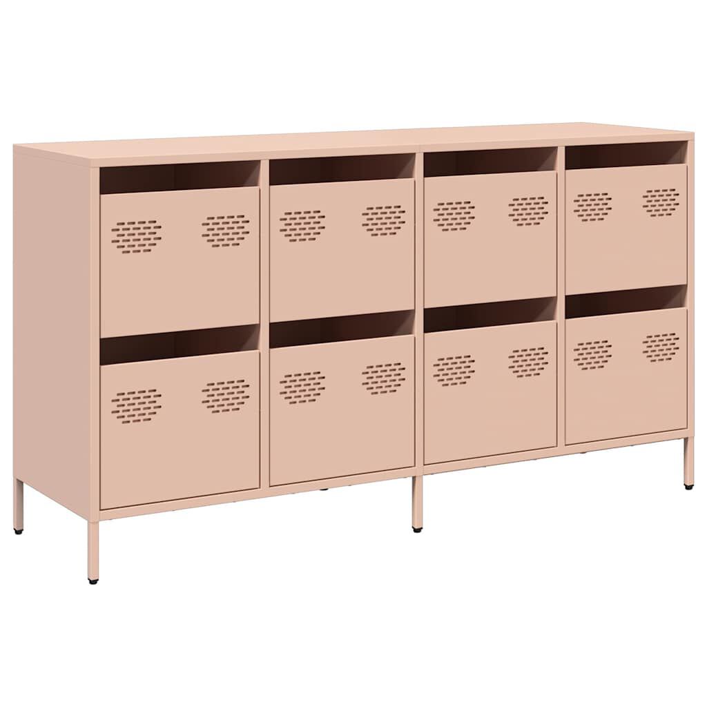 vidaXL Ντουλάπι Ροζ 135x39x73,5 εκ. από Χάλυβα Ψυχρής Έλασης