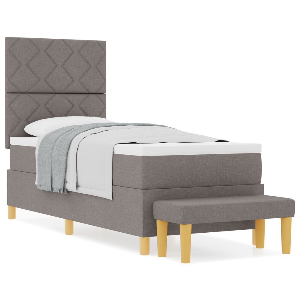 vidaXL Κρεβάτι με Ελατήρια και Στρώμα Ταπέ 80x200 cm Ύφασμα