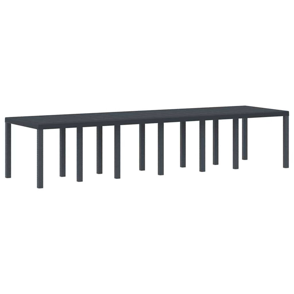 vidaXL Σέτ φαγητού για κήπο 13 pcs Ανθρακί Rattan Polt