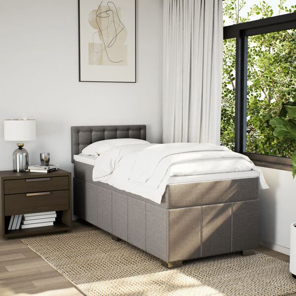 vidaXL &Kappa;&rho;&epsilon;&beta;ά&tau;&iota; Boxspring &mu;&epsilon; &Sigma;&tau;&rho;ώ&mu;&alpha; Taupe 90x190 &epsilon;&kappa;.&Upsilon;&phi;&alpha;&sigma;&mu;ά&tau;&iota;&nu;&omicron;