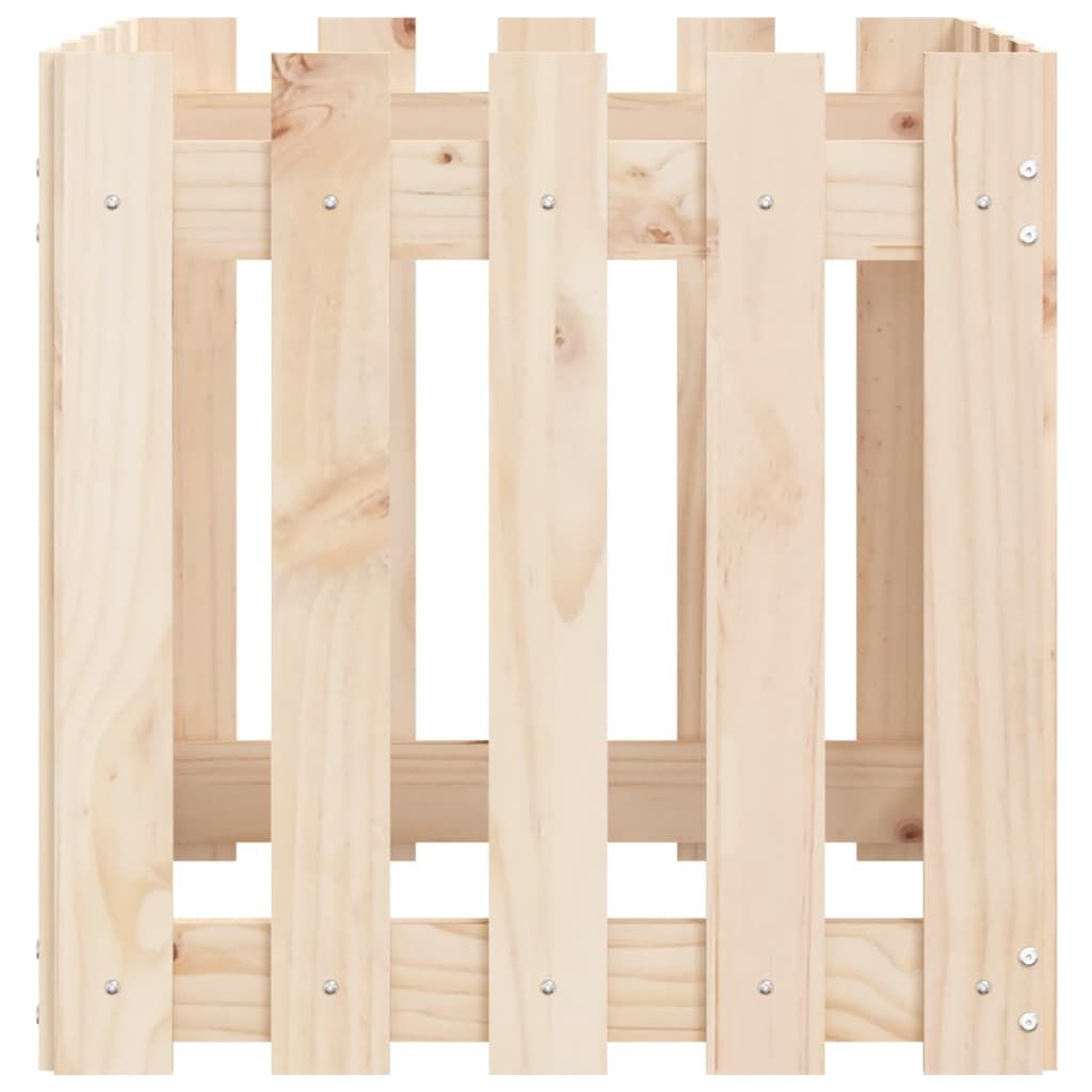 vidaXL Ζαρντινιέρα με Σχέδιο Φράχτη 50 x 50 x 50 εκ. Μασίφ Ξύλο Πεύκου