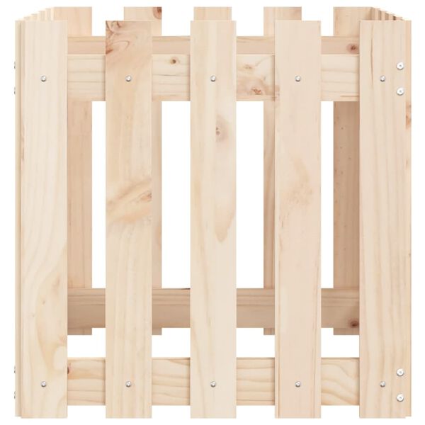vidaXL Ζαρντινιέρα με Σχέδιο Φράχτη 50 x 50 x 50 εκ. Μασίφ Ξύλο Πεύκου