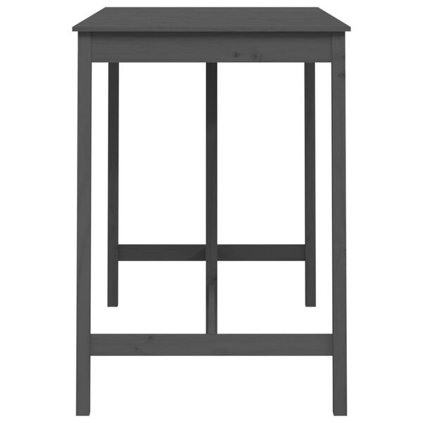 vidaXL Τραπέζι Μπαρ γκρί 140 x 80 x 110 εκ. από Μασίφ Ξύλο Πεύκου