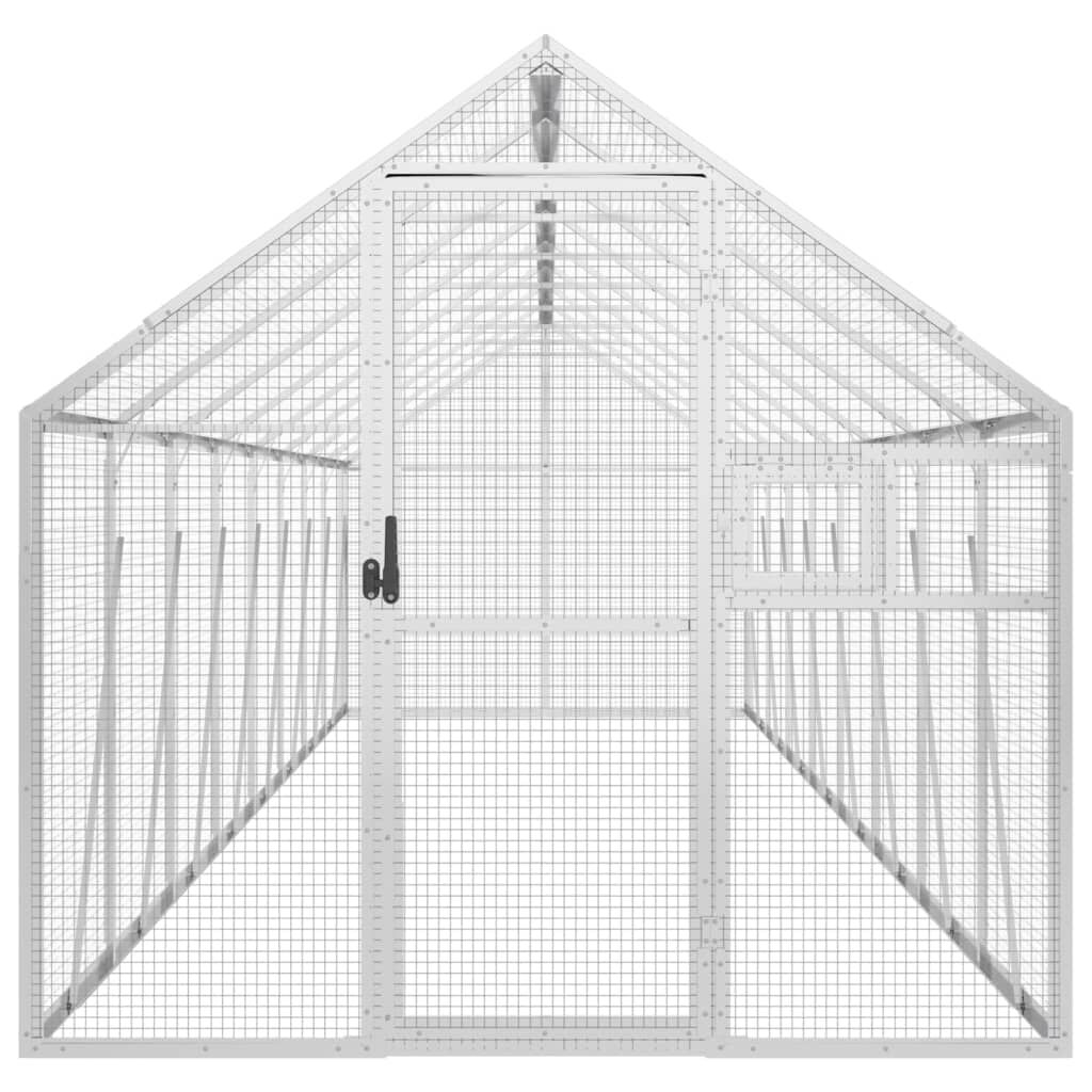 vidaXL Κλουβί Ασημένιο 1,79 x 8 x 1,85 μ. από Αλουμίνιο