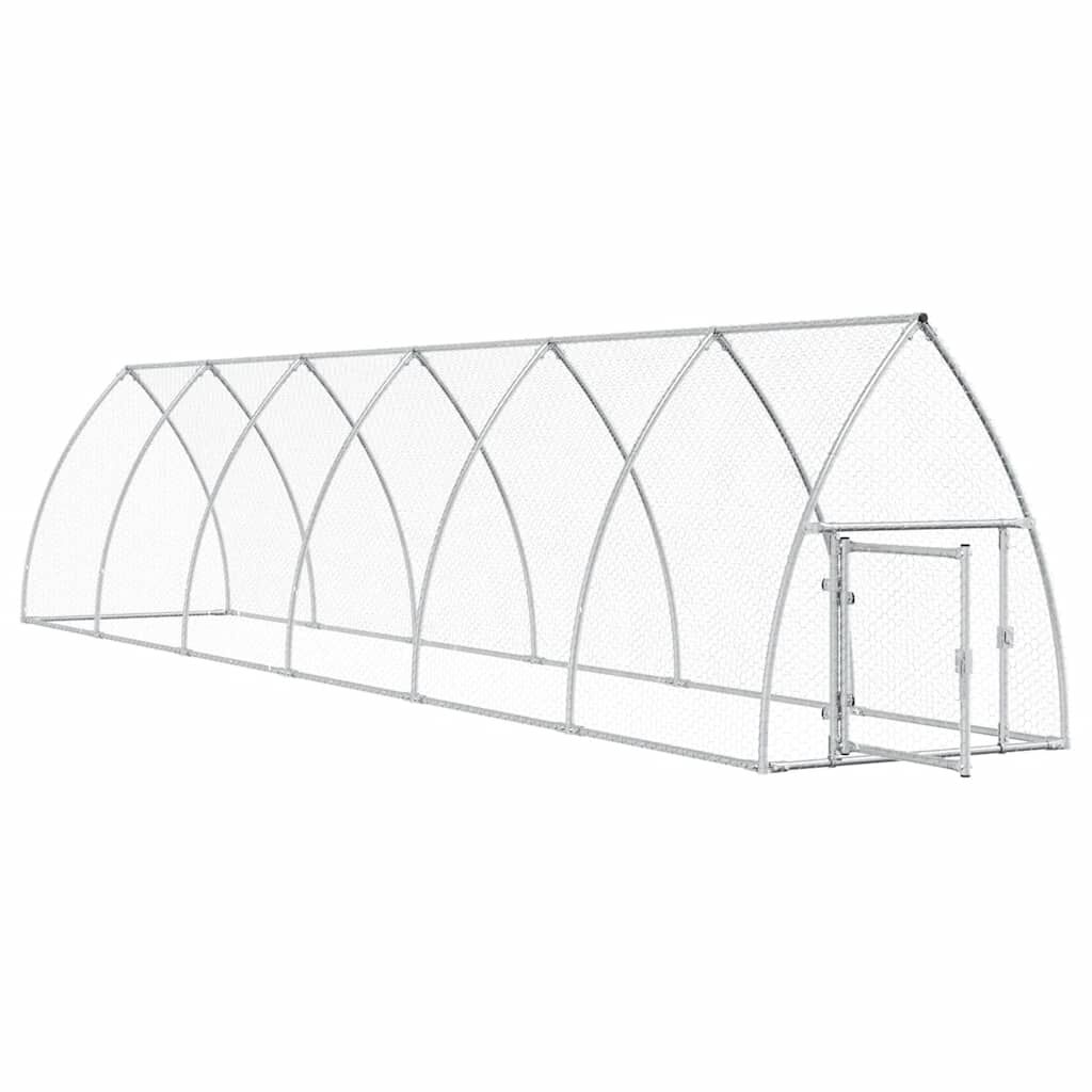 vidaXL Κοτέτσι - Κλουβί Ασημί 600x105x120 εκ. από Γαλβανισμένο Χάλυβα