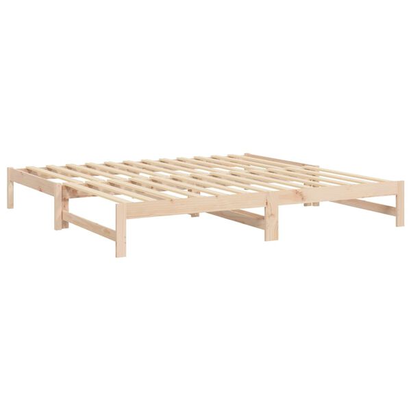 vidaXL Καναπές Κρεβάτι Συρόμενος 2x(80x200) εκ. από Μασίφ Ξύλο Πεύκου