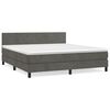 vidaXL Κρεβάτι Boxspring με Στρώμα Σκούρο Γκρι 160x200 εκ. Βελούδινο