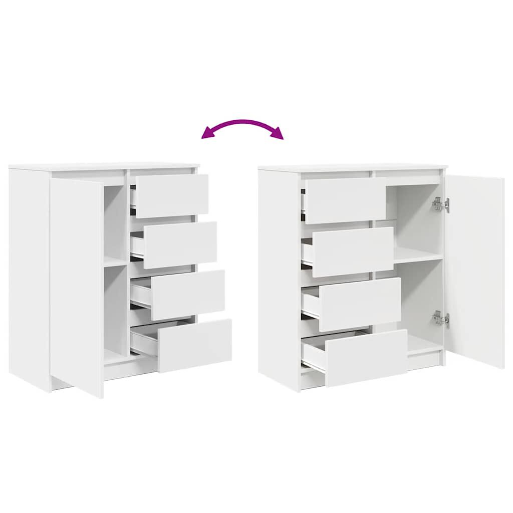 vidaXL Συρταριέρα με Συρτάρια Λευκή 71x35x84 εκ. από Επεξ. Ξύλο