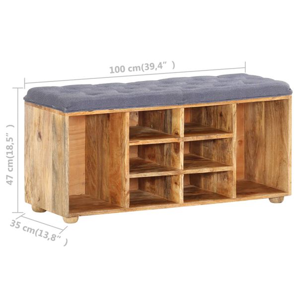 vidaXL Πάγκος Χολ 100 x 35 x 47 εκ. από Μασίφ Ξύλο Μάνγκο