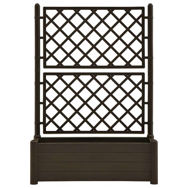 vidaXL Ζαρντινιέρα Κήπου με Καφασωτό Μόκα 100 x 43 x 142 εκ. από PP