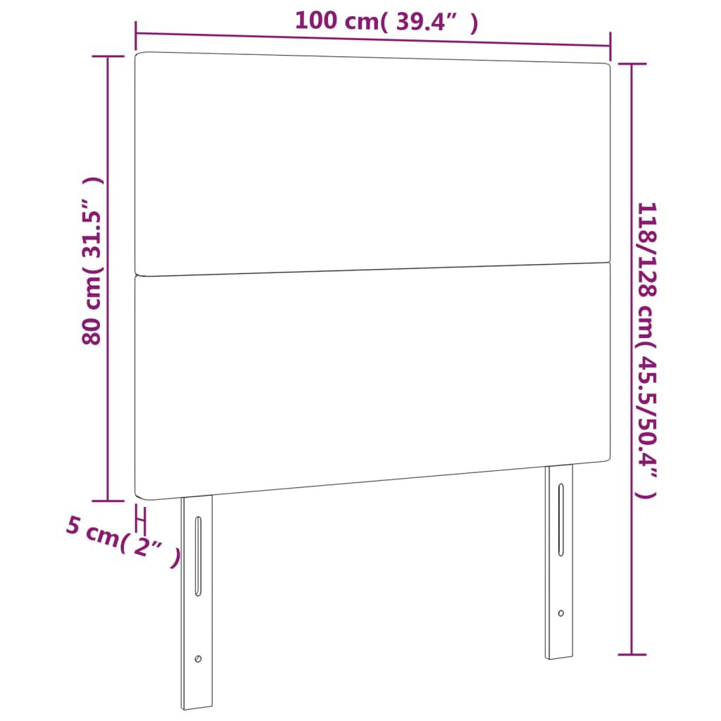 vidaXL Κεφαλάρια Κρεβατιού 2 τεμ. Σκ. Γκρι 100x5x78/88 εκ. Υφασμάτινο