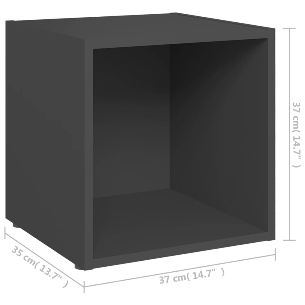vidaXL Έπιπλα Τηλεόρασης 2 τεμ. Γκρι 37 x 35 x 37 εκ. από Επεξ. Ξύλο