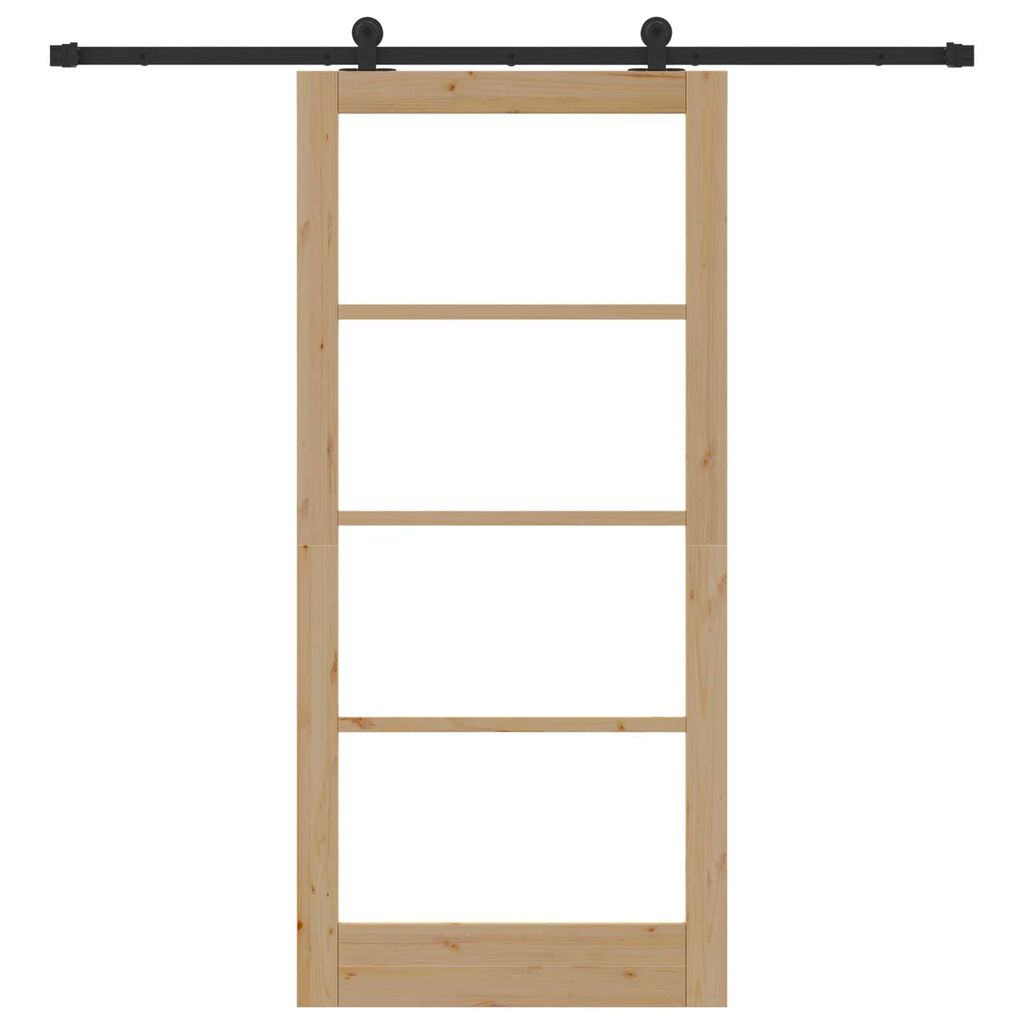 vidaXL Συρόμενη Πόρτα ORKDAL Καφέ 93 x 202 cm Ξύλο και μέταλλο