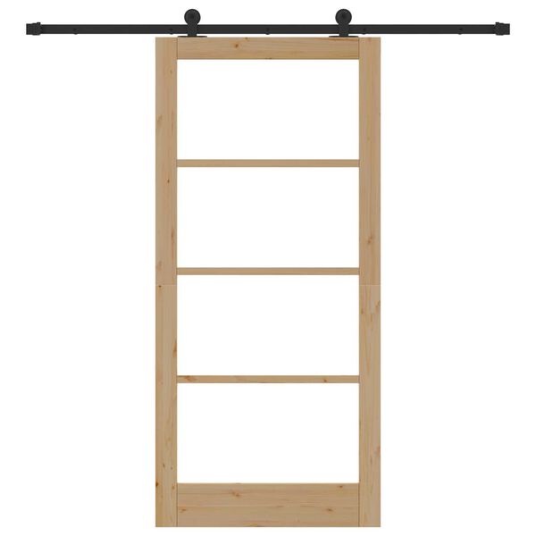 vidaXL Συρόμενη Πόρτα ORKDAL Καφέ 93 x 202 cm Ξύλο και μέταλλο