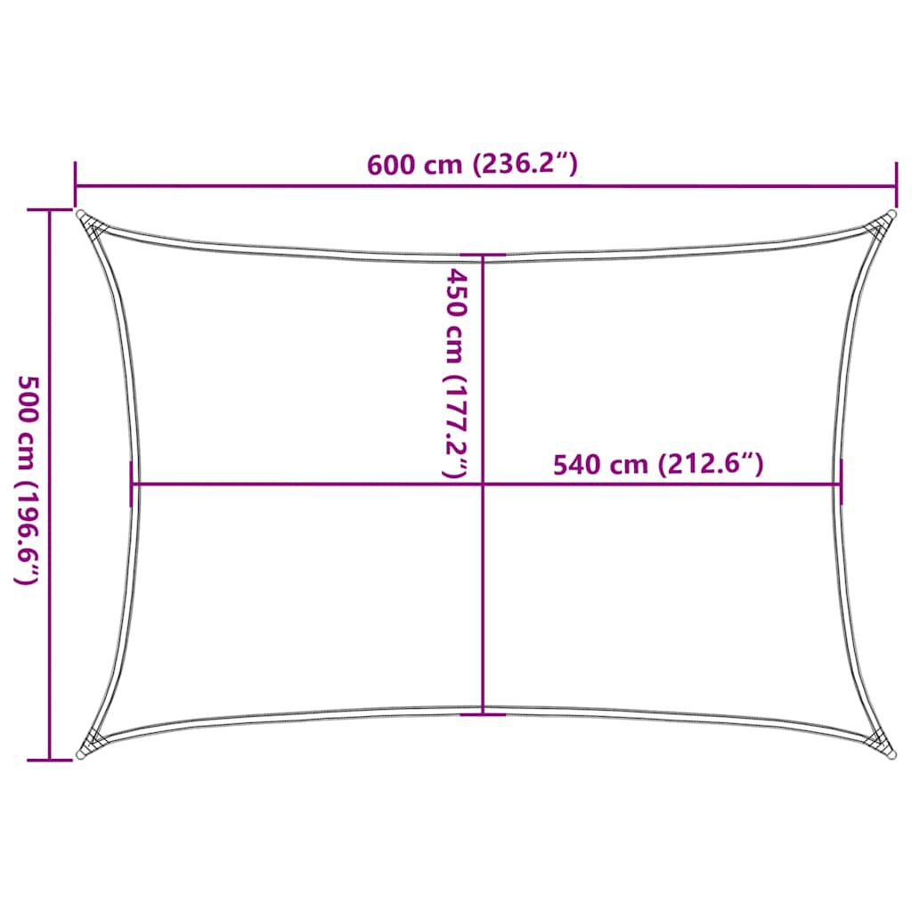 vidaXL Πανί Σκίασης Taupe 5 x 6 μ. από HDPE 160 γρ./μ²