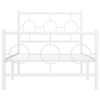 vidaXL Πλαίσιο Κρεβατιού με Κεφαλάρι/Ποδαρικό Λευκό 90x190 εκ. Μέταλλο