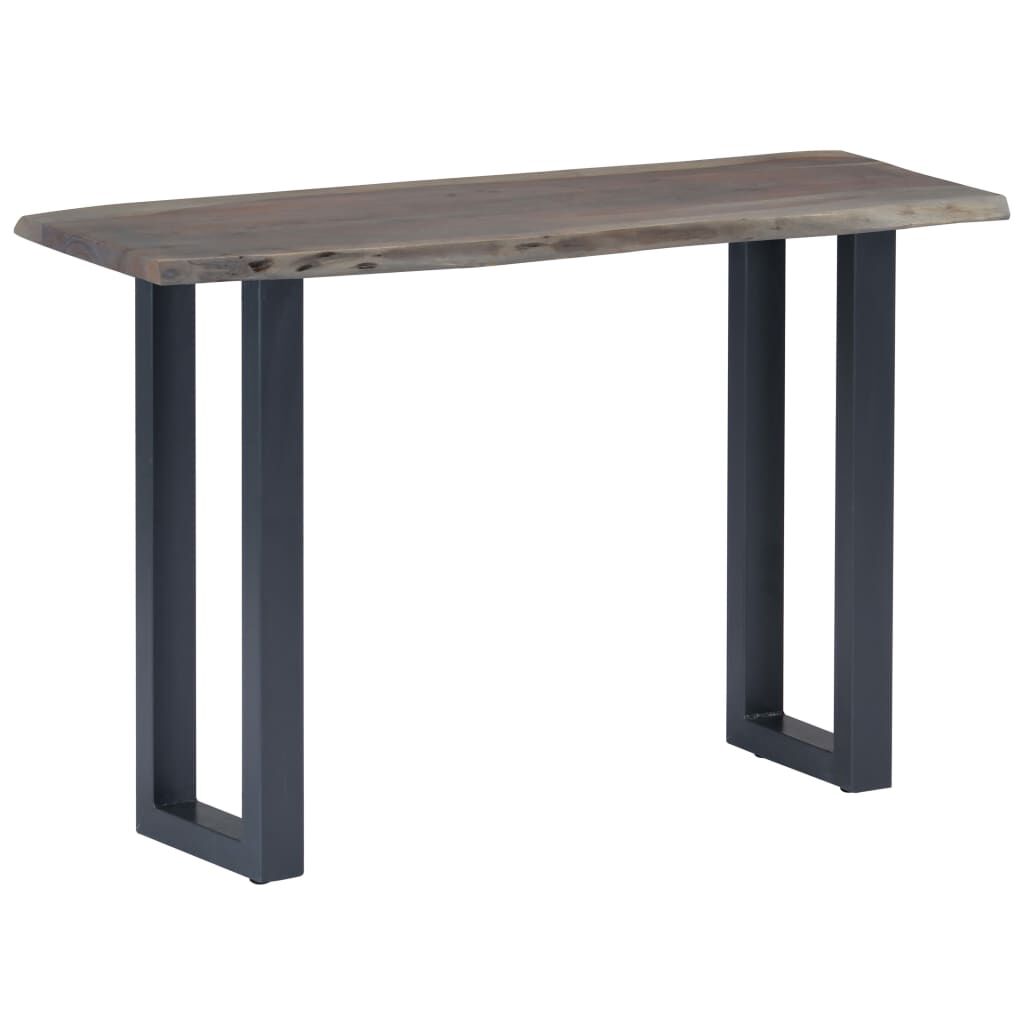 vidaXL Τραπέζι Κονσόλα Γκρι 115x35x76 εκ. Μασίφ Ξύλο Ακακίας / Σίδηρο