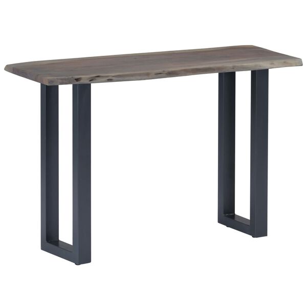 vidaXL Τραπέζι Κονσόλα Γκρι 115x35x76 εκ. Μασίφ Ξύλο Ακακίας / Σίδηρο