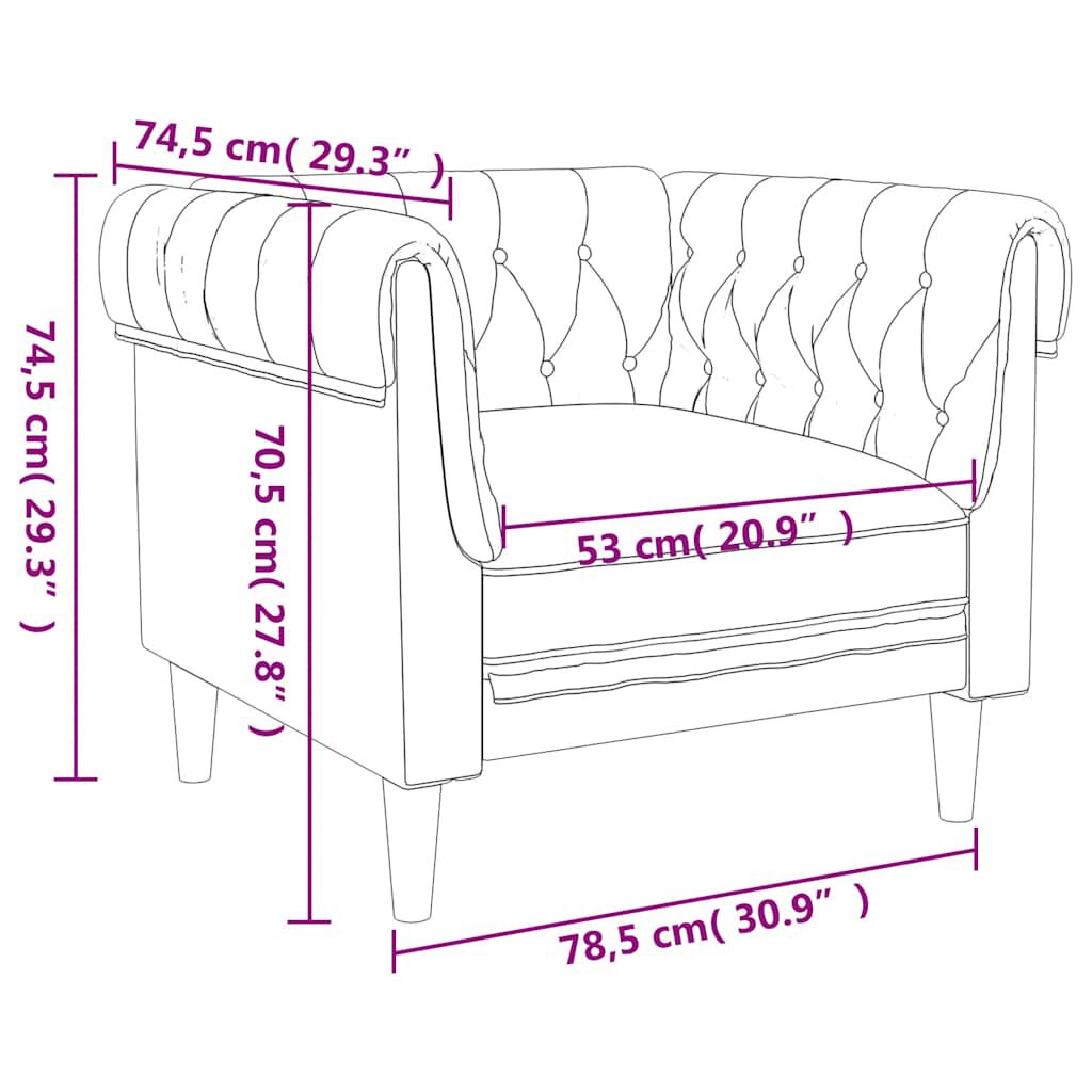 vidaXL Πολυθρόνα Chesterfield Σκούρο Πράσινο Υφασμάτινη
