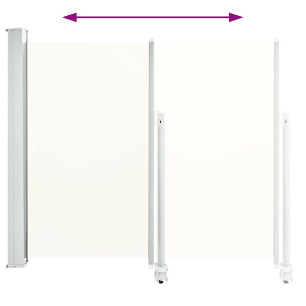 vidaXL Σκίαστρο Πλαϊνό Συρόμενο Βεράντας Κρεμ 120 x 300 εκ.